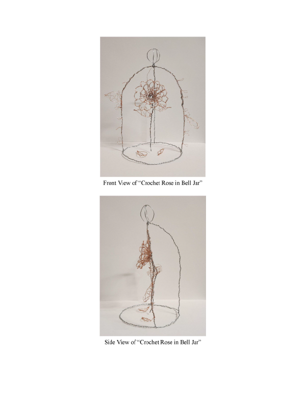 Crochet Rose in Bell Jar
